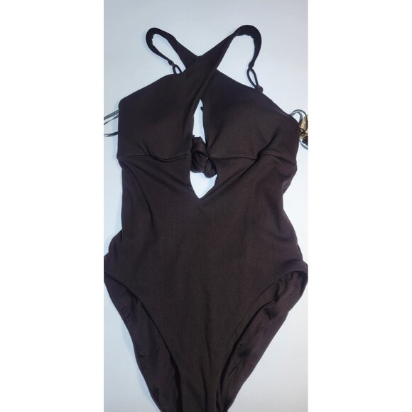 BECCA Other - BCA by Rebecca Virtue  Women's One Piece Swimsuit Black Solid Sz Large Ribbed